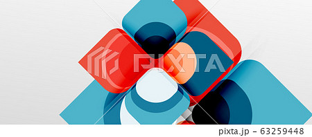 Abstract background - geometric cut paper design flower or square shape composition. Vector Illustration For Wallpaper, Banner, Background, Card, Book Illustration, landing page 63259448