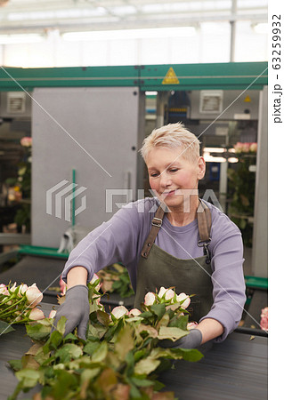 Gardener sorting flowers 63259932