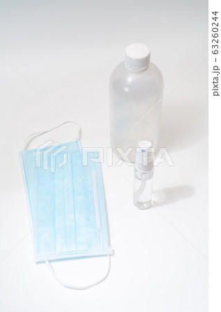 Protective face mask and sanitizer gel dispenser 63260244