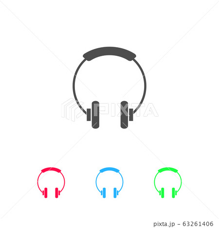 Headphone icon flat. 63261406
