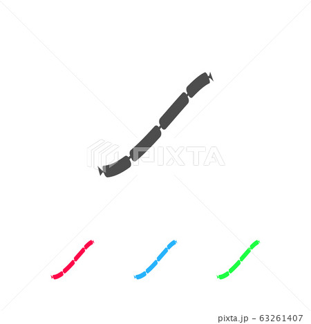 Pork sausage chain icon flat. 63261407