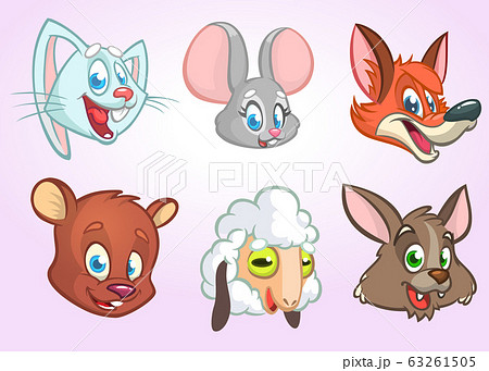 Cartoon vector animals. Vector set  63261505