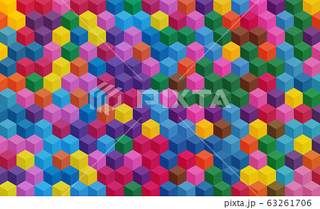 colorful isometric background like mozaic 63261706