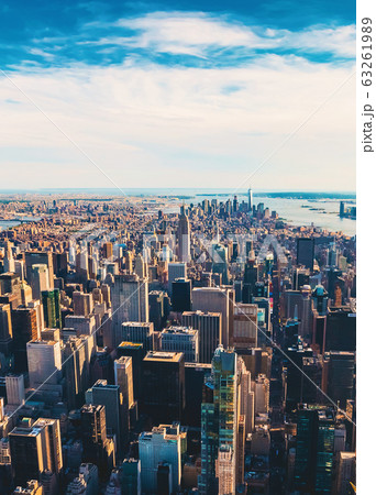Aerial view of Manhattan looking south from Midtown Aerial view of Manhattan looking south from Midtown 63261989