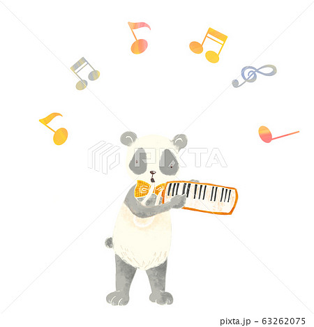 音楽を演奏する動物 パンダ ピアニカ 音楽を演奏する動物 パンダ ピアニカ 63262075