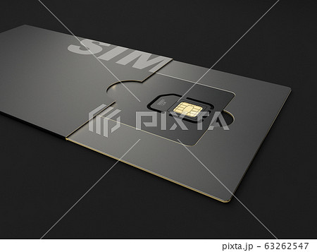 3d rendering of Sim card, clipping path included 63262547