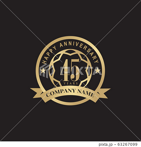 45th year anniversary emblem logo design template 63267099
