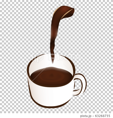 コーヒーカップにコーヒーをそそぐのイラスト素材