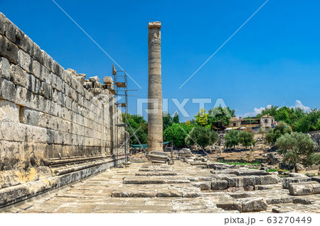 Columns in the Temple of Apollo at Didyma, Turkey 63270449