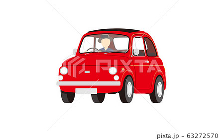 コンパクトカー 赤 車 小型 運転のイラスト素材 コンパクトカー 赤 車 小型 運転のイラスト素材