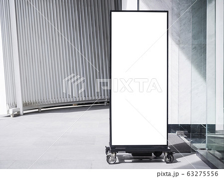 Mock up Signboard stand Blank banner Vertical sign Media outdoor building 63275556