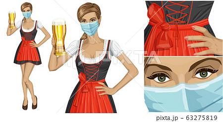 Woman with mask on her face Woman with mask on her face 63275819