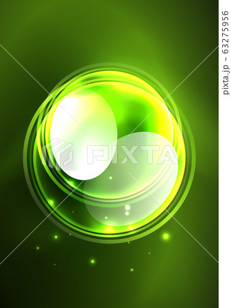 Glowing neon shiny transparent bubbles, glass circles or bio cell concept. Techno futuristic vector abstract background For Wallpaper, Banner, Background, Card, Book Illustration, landing page 63275956
