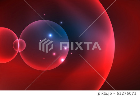 Neon shiny transparent glowing circles with light effects. Techno futuristic vector abstract background For Wallpaper, Banner, Background, Card, Book Illustration, landing page 63276073