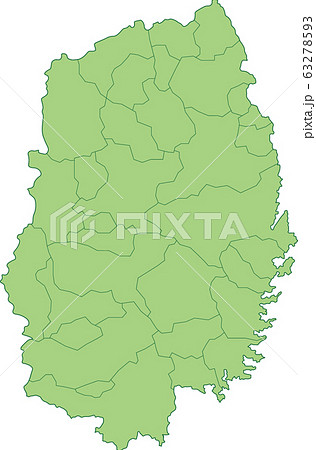 岩手県の地図_市町村別 63278593