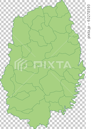 岩手県の地図_市町村別 63278593