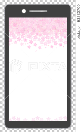 桜の待ち受け画面 スマホ コピースペースのイラスト素材