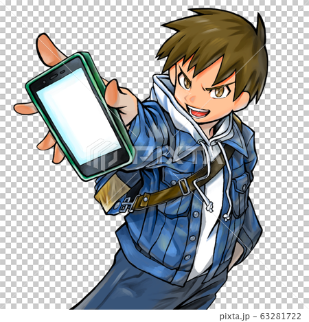 A male with a smartphone 63281722