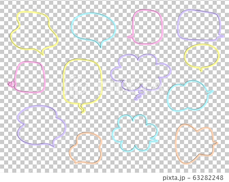 Speech balloon set like writing with fluorescent marker and pen Speech balloon set like writing with fluorescent marker and pen 63282248