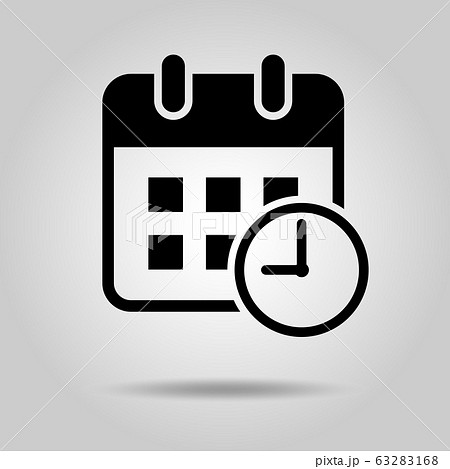 カレンダーと時計のアイコンのイラスト素材