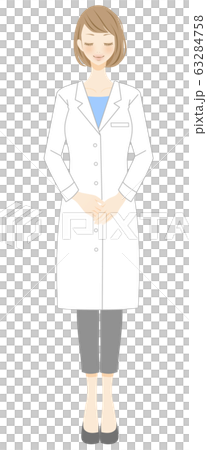 Illustration of a woman in a white coat solution laugh hospital doctor industrial physician 63284758