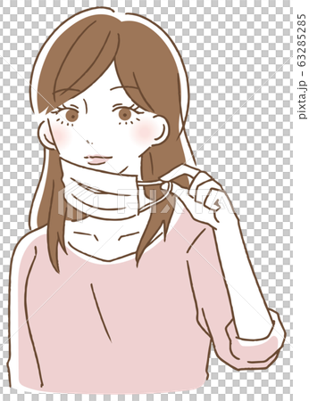 Woman Holding A Mask String And Removing Stock Illustration