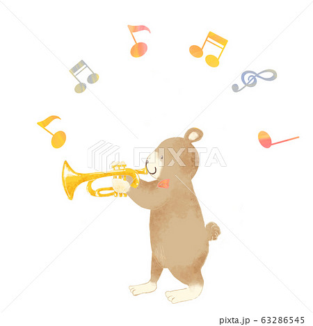 音楽を演奏する動物 熊 トランペット 音楽を演奏する動物 熊 トランペット 63286545