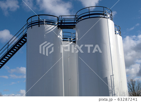 petrol tanks tower fuel storage metal structure 63287241