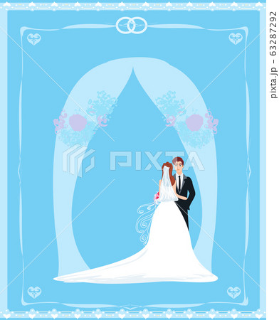stylish wedding invitation card with vintage 63287292