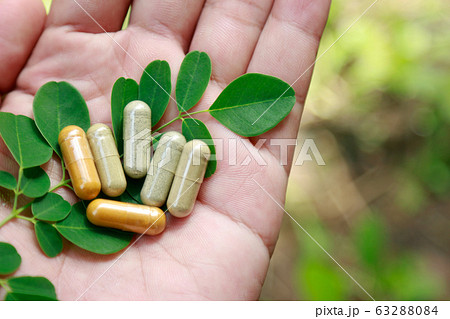 herbal medicine in capsules from rganic herb for healthy eating in daily life  63288084