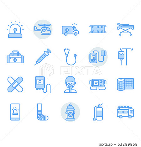 Emergencies related icon and symbol set Emergencies related icon and symbol set 63289868