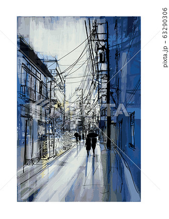 Pedestrians stroll down in a street of Tokyo 63290306