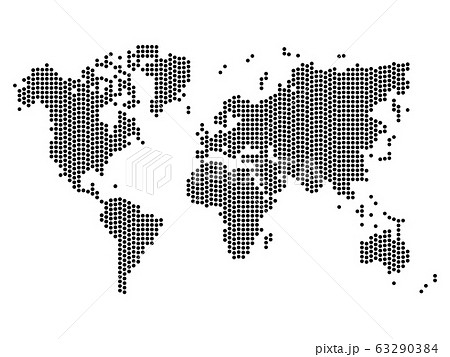 Dotted map of World. Halftone design. Simple flat vector illustration 63290384