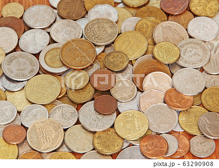 Coins of world as business background. Coins of world as business background. 63290908