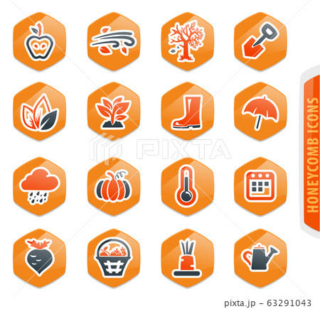 Autumn icons set 63291043