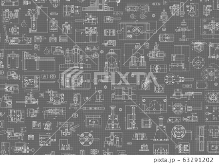 Engineering backgrounds. Mechanical engineering drawings. Cover. Banner. Technical Design. Draft. 63291202