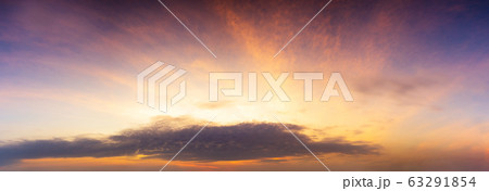 Panorama colorful twilight sky and clouds with Panorama colorful twilight sky and clouds with 63291854