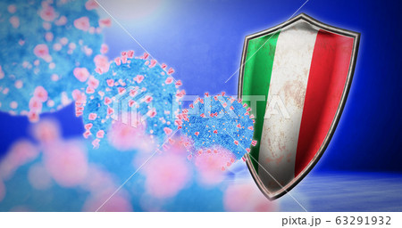 fight of the Italy with coronavirus - 3D render 63291932
