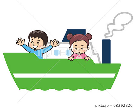 船に乗って出かける子供 旅行のイラスト素材 6329