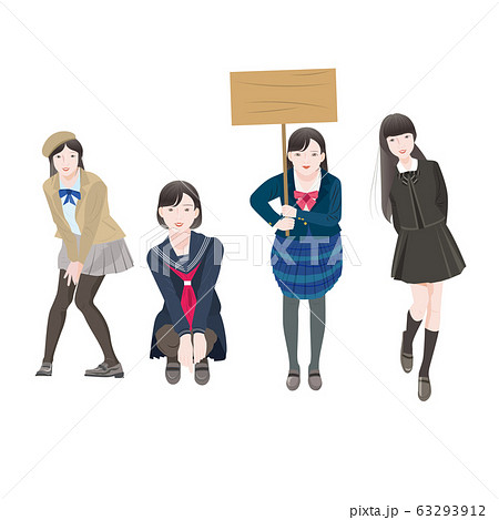 人物 女子高生女子高生制服のイラスト素材 人物 女子高生女子高生制服のイラスト素材