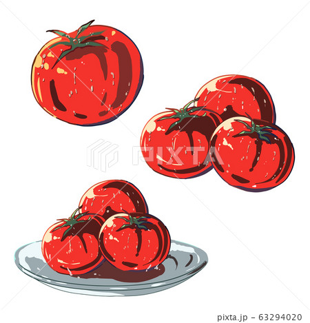 みずみずしいトマトのイラスト素材