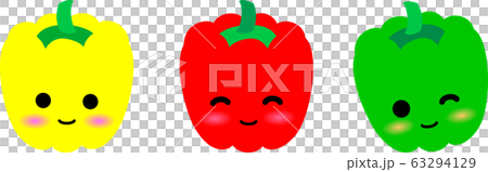 パプリカ ピ-マン キャラクター 3色 野菜 パプリカ ピ-マン キャラクター 3色 野菜 63294129