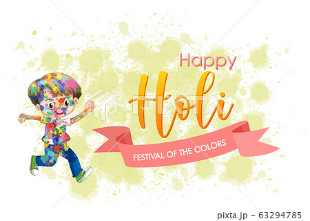 Happy Holi festival poster design with colorful Happy Holi festival poster design with colorful 63294785