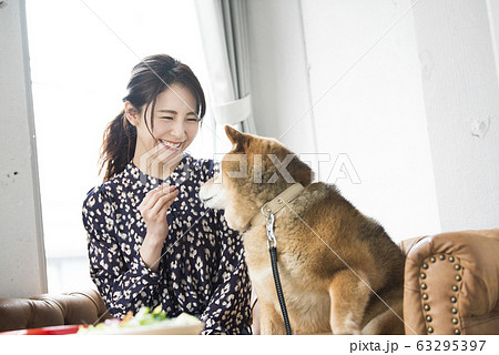 ドックカフェ 女性 犬 ドックカフェ 女性 犬 63295397