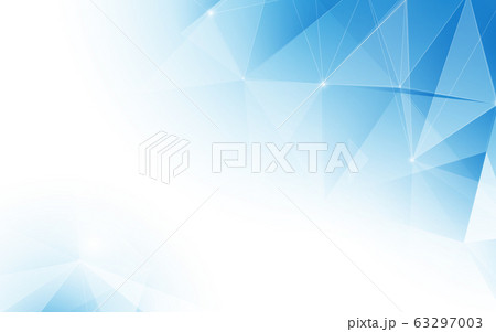 Abstract low polygonal with connecting dots and lines on blue background. Digital data visualization 63297003