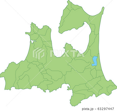 青森県の地図_市町村別 63297447
