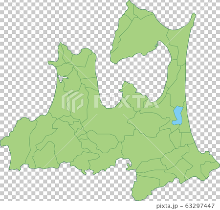 青森県の地図 市町村別のイラスト素材