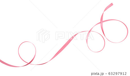 Curled pink ribbon 63297912