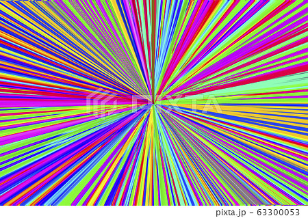 綺麗なクッキリハッキリな虹色のグラデーションの放射状の線の背景のイラスト素材