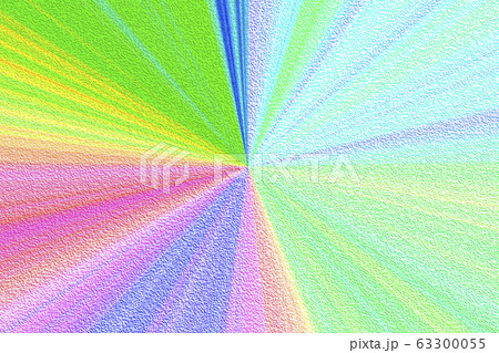少し油絵っぽい綺麗なパステル系の虹色のグラデーションの放射状の線の背景のイラスト素材